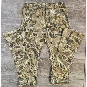 Guapi Grunge Gothic Punk Limited Edition Camo Distressed Flared Pants Mens 34